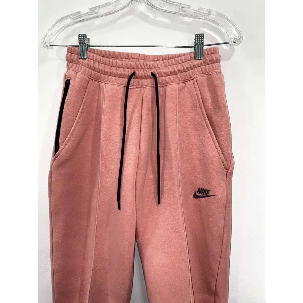 Nike Womens Fleece Joggers Dusty Rose Pink Sweatpants Drawstring S BARELY USED